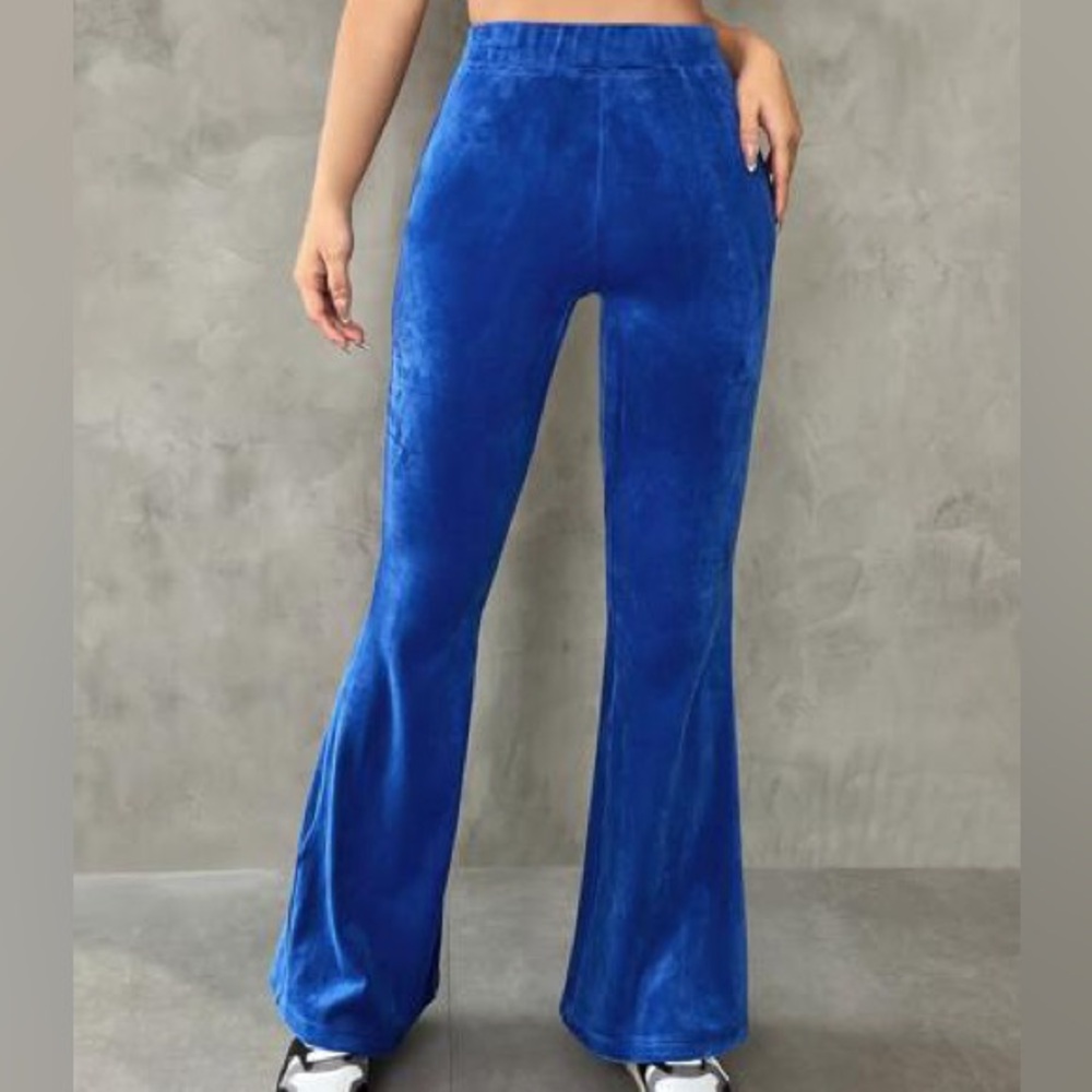 ASOS Royal Blue Velvet Flare Pants
